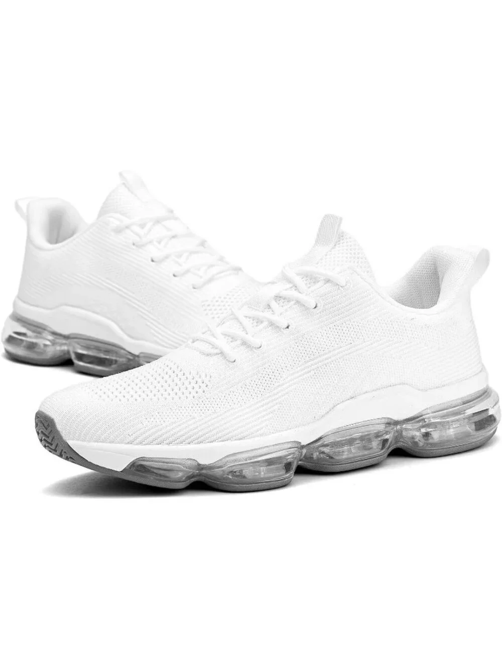 Men's White Walking Running Shoes Breathable Fashion Tennis Sneakers Casual